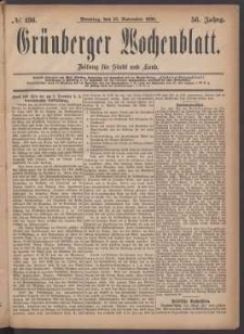 Grünberger Wochenblatt: Zeitung für Stadt und Land, No. 136. (16. November 1880)