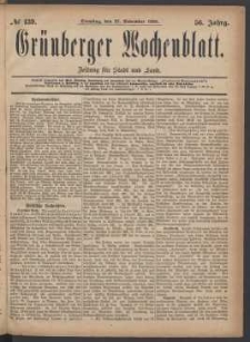 Grünberger Wochenblatt: Zeitung für Stadt und Land, No. 139. (23. November 1880)