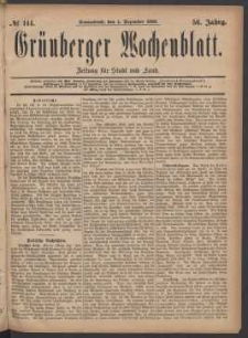 Grünberger Wochenblatt: Zeitung für Stadt und Land, No. 144. (4. Dezember 1880)
