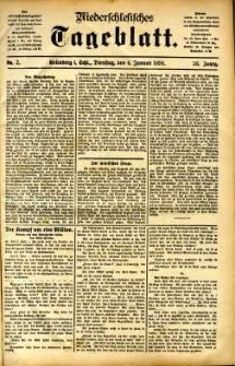 Niederschlesisches Tageblatt, no 2 (Grünberg i. Schl., Dienstag, den 4. Januar 1898)