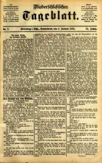 Niederschlesisches Tageblatt, no 6 (Grünberg i. Schl., Sonnabend, den 8. Januar 1898)