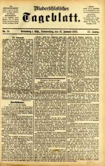 Niederschlesisches Tageblatt, no 10 (Grünberg i. Schl., Donnerstag, den 13. Januar 1898)