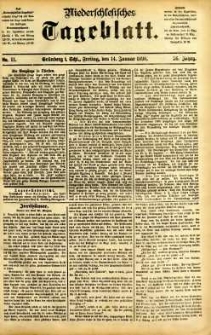 Niederschlesisches Tageblatt, no 11 (Grünberg i. Schl., Freitag, den 14. Januar 1898)