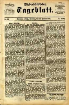 Niederschlesisches Tageblatt, no 13 (Grünberg i. Schl., Sonntag, den 16. Januar 1898)