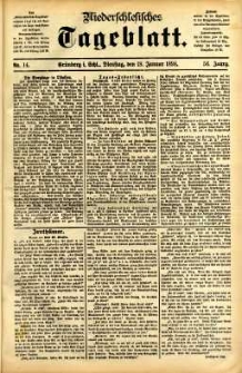 Niederschlesisches Tageblatt, no 14 (Grünberg i. Schl., Dienstag, den 18. Januar 1898)