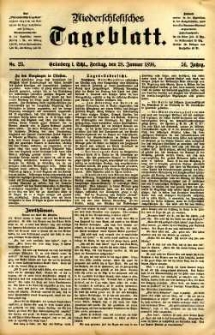 Niederschlesisches Tageblatt, no 23 (Grünberg i. Schl., Freitag, den 28. Januar 1898)