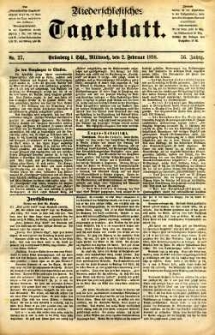 Niederschlesisches Tageblatt, no 27 (Grünberg i. Schl., Mittwoch, den 2. Februar 1898)