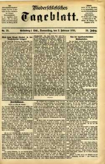 Niederschlesisches Tageblatt, no 28 (Grünberg i. Schl., Donnerstag, den 3. Februar 1898)