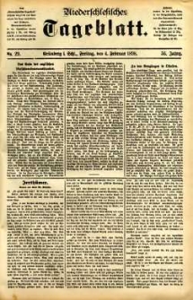 Niederschlesisches Tageblatt, no 29 (Grünberg i. Schl., Freitag, den 4. Februar 1898)