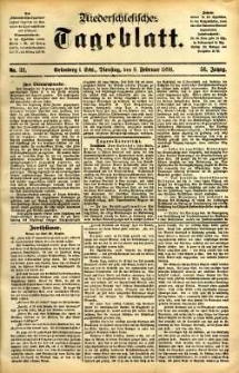 Niederschlesisches Tageblatt, no 32 (Grünberg i. Schl., Dienstag, den 8. Februar 1898)