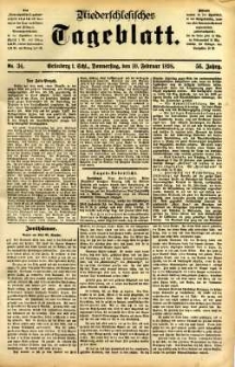 Niederschlesisches Tageblatt, no 34 (Grünberg i. Schl., Donnerstag, den 10. Februar 1898)