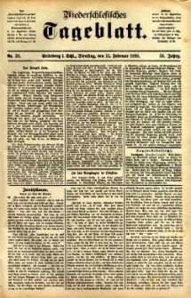 Niederschlesisches Tageblatt, no 38 (Grünberg i. Schl., Dienstag, den 15. Februar 1898)