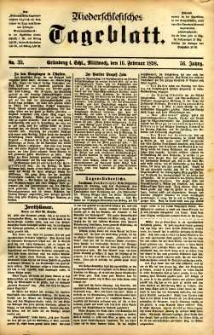 Niederschlesisches Tageblatt, no 39 (Grünberg i. Schl., Mittwoch, den 16. Februar 1898)