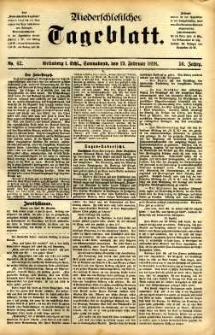 Niederschlesisches Tageblatt, no 42 (Grünberg i. Schl., Sonnabend, den 19. Februar 1898)