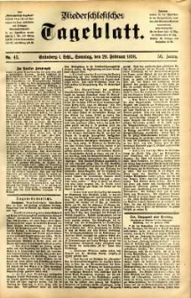Niederschlesisches Tageblatt, no 43 (Grünberg i. Schl., Sonntag, den 20. Februar 1898)