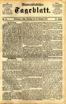 Niederschlesisches Tageblatt, no 44 (Grünberg i. Schl., Dienstag, den 22. Februar 1898)