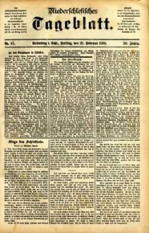 Niederschlesisches Tageblatt, no 47 (Grünberg i. Schl., Freitag, den 25. Februar 1898)