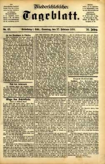 Niederschlesisches Tageblatt, no 49 (Grünberg i. Schl., Sonntag, den 27. Februar 1898)