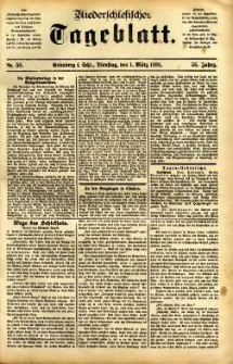 Niederschlesisches Tageblatt, no 50 (Grünberg i. Schl., Dienstag, den 1. März 1898)