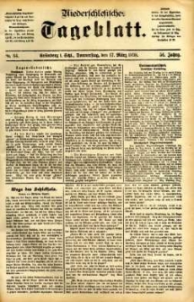 Niederschlesisches Tageblatt, no 64 (Grünberg i. Schl., Donnerstag, den 17. März 1898)