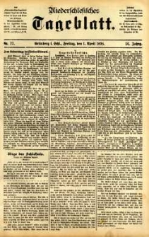 Niederschlesisches Tageblatt, no 77 (Grünberg i. Schl., Freitag, den 1. April 1898)