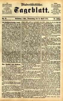 Niederschlesisches Tageblatt, no 86 (Grünberg i. Schl., Donnerstag, den 17. April 1898)