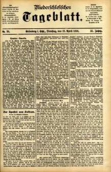 Niederschlesisches Tageblatt, no 90 (Grünberg i. Schl., Dienstag, den 19. April 1898)