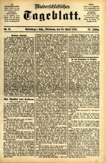 Niederschlesisches Tageblatt, no 91 (Grünberg i. Schl., Mittwoch, den 20. April 1898)