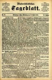 Niederschlesisches Tageblatt, no 97 (Grünberg i. Schl., Mittwoch, den 27. April 1898)