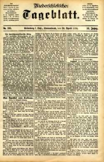 Niederschlesisches Tageblatt, no 100 (Grünberg i. Schl., Sonnabend, den 30. April 1898)