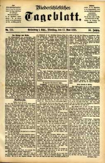 Niederschlesisches Tageblatt, no 114 (Gr&uuml;nberg i. Schl., Dienstag, den 17. Mai 1898)