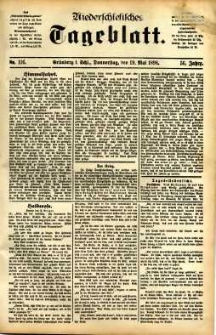 Niederschlesisches Tageblatt, no 116 (Grünberg i. Schl., Donnerstag, den 19. Mai 1898)