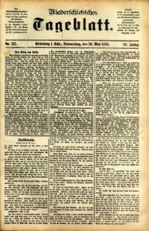 Niederschlesisches Tageblatt, no 121 (Grünberg i. Schl., Donnerstag, den 26. Mai 1898)