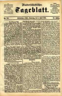 Niederschlesisches Tageblatt, no 129 (Grünberg i. Schl., Sonntag, den 5. Juni 1898)