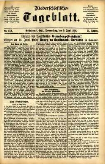 Niederschlesisches Tageblatt, no 132 (Grünberg i. Schl., Donnerstag, den 9. Juni 1898)