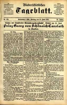 Niederschlesisches Tageblatt, no 133 (Grünberg i. Schl., Freitag, den 10. Juni 1898)