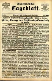Niederschlesisches Tageblatt, no 136 (Grünberg i. Schl., Dienstag, den 14. Juni 1898)