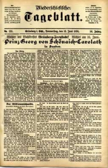 Niederschlesisches Tageblatt, no 138 (Grünberg i. Schl., Donnerstag, den 16. Juni 1898)