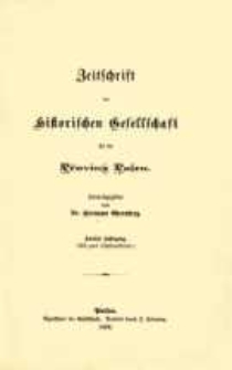 Zeitschrift der Historischen Gesellschaft für die Provinz Posen, Jg. 2 (1886)