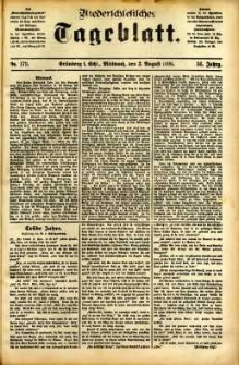 Niederschlesisches Tageblatt, no 179 (Grünberg i. Schl., Mittwoch, den 3. August 1898)