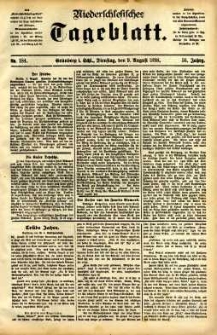 Niederschlesisches Tageblatt, no 184 (Grünberg i. Schl., Dienstag, den 9. August 1898)