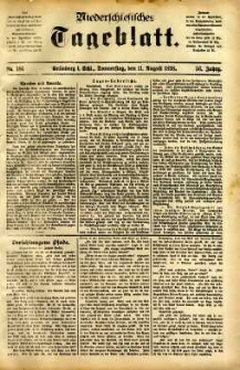 Niederschlesisches Tageblatt, no 186 (Grünberg i. Schl., Donnerstag, den 11. August 1898)