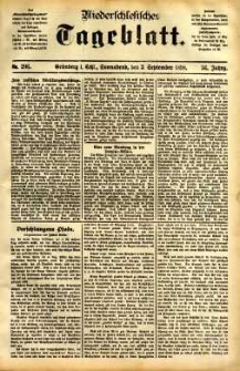 Niederschlesisches Tageblatt, no 206 (Grünberg i. Schl., Sonnabend, den 3. September 1898)