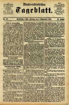 Niederschlesisches Tageblatt, no 211 (Gr&uuml;nberg i. Schl., Freitag, den 9. September 1898)
