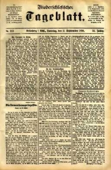 Niederschlesisches Tageblatt, no 213 (Grünberg i. Schl., Sonntag, den 11. September 1898)