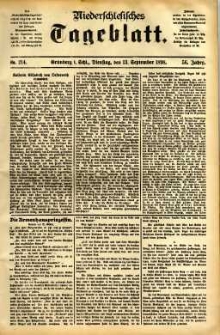 Niederschlesisches Tageblatt, no 214 (Grünberg i. Schl., Dienstag, den 13. September 1898)