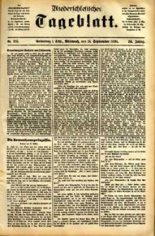 Niederschlesisches Tageblatt, no 215 (Gr&uuml;nberg i. Schl., Mittwoch, den 14. September 1898)