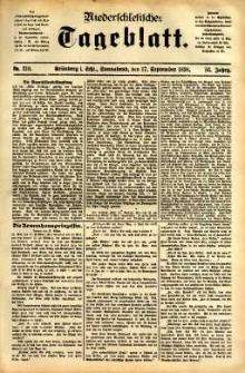Niederschlesisches Tageblatt, no 218 (Grünberg i. Schl., Sonnabend, den 17. September 1898)