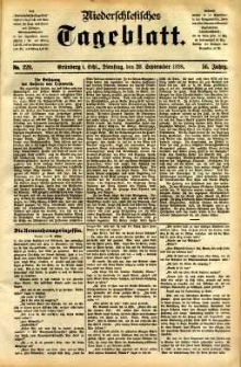 Niederschlesisches Tageblatt, no 220 (Grünberg i. Schl., Dienstag, den 20. September 1898)