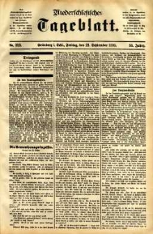 Niederschlesisches Tageblatt, no 223 (Grünberg i. Schl., Freitag, den 23. September 1898)